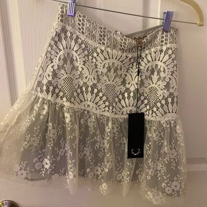BNWT For Love and Lemons lace mini skirt